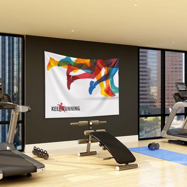 Renkli Koşu Spor Duvar Örtüsü 5860