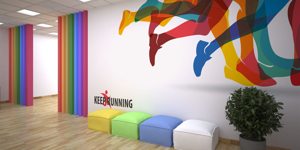 sports-wallpaper-decor-5831-03 Keep Run Koşu Duvar Kağıdı 5831