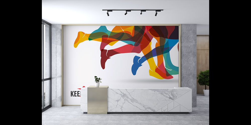 sports-wallpaper-decor-5831-04 Keep Run Koşu Duvar Kağıdı 5831