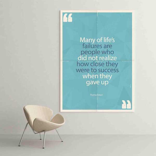 Thomas Edison Motivasyon Poster Tablo: Başarıya Yakınlık – B-573