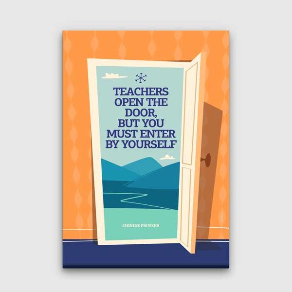 Öğretmen Kapıyı Açar Motivasyon Poster Tablo – B-518