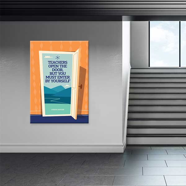 students-motivational-posters-b-518-01 Öğretmen Kapıyı Açar Motivasyon Poster Tablo – B-518