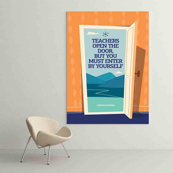 students-motivational-posters-b-518-02 Öğretmen Kapıyı Açar Motivasyon Poster Tablo – B-518