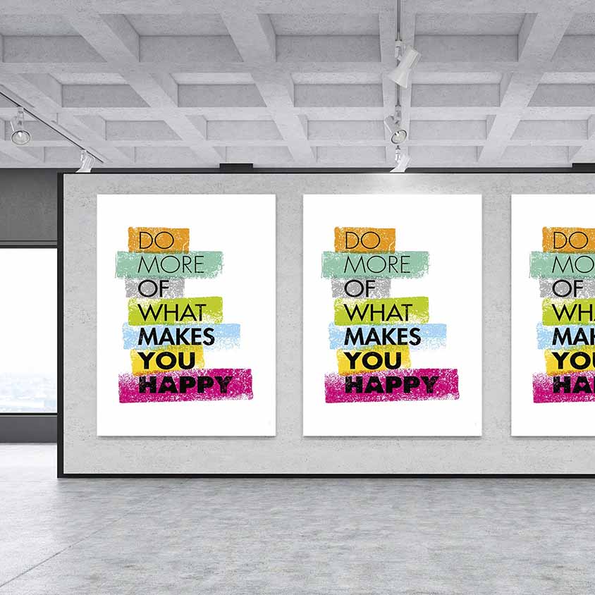 success-wall-art-3182-03 Seni Mutlu Edeni Daha Çok Yap Motivasyon Kanvası – 3182