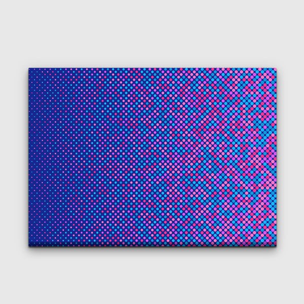 Soyut Halftone Nokta Desen Dijital Sanat Kanvas Duvar Tablosu 4809