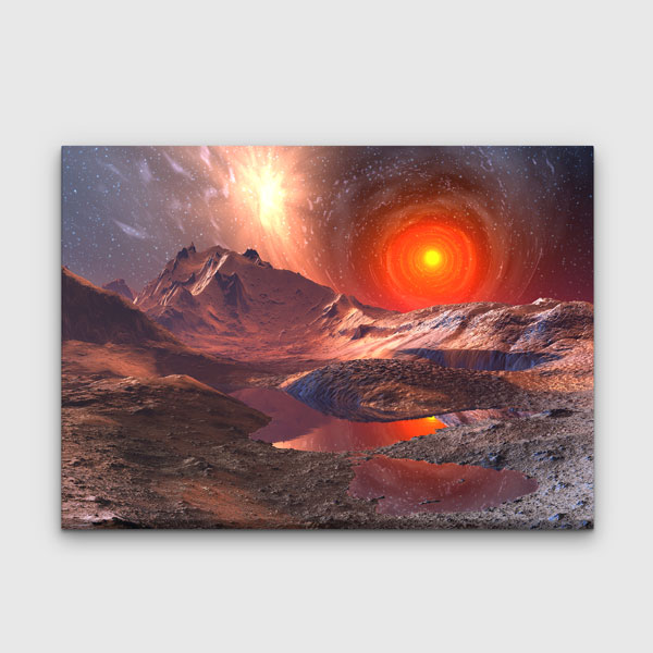 Kozmik Gezegen Manzarası Kanvas Tablo 4325