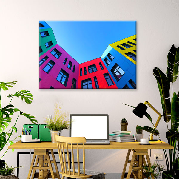 Renkli Modern Mimari Kanvas Duvar Tablosu – 5536