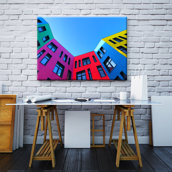 Renkli Modern Mimari Kanvas Duvar Tablosu – 5536