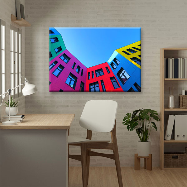 Renkli Modern Mimari Kanvas Duvar Tablosu – 5536