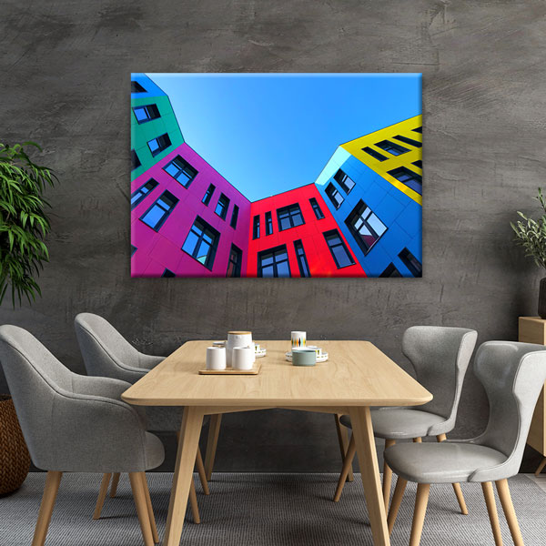 Renkli Modern Mimari Kanvas Duvar Tablosu – 5536