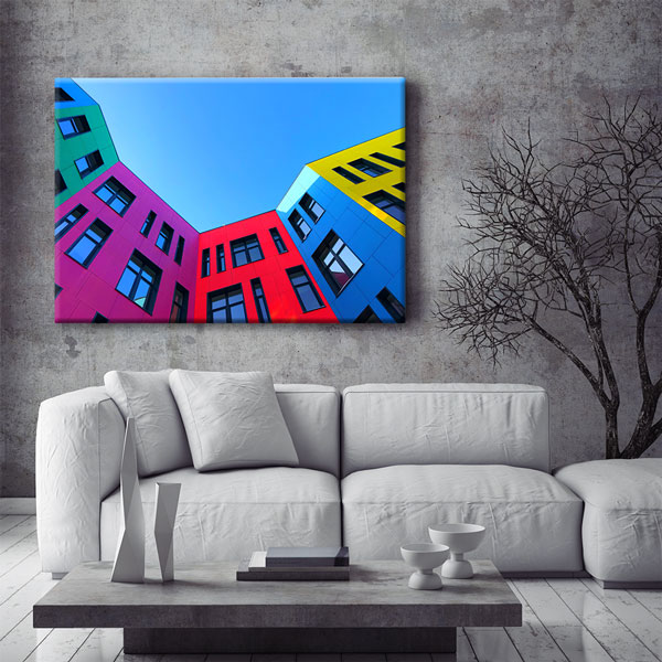 Renkli Modern Mimari Kanvas Duvar Tablosu – 5536