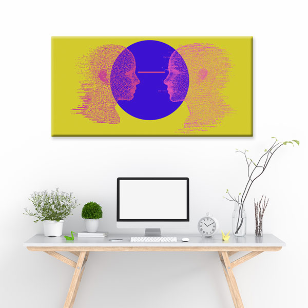 Yapay Zekâ ve Dijital İletişim Temalı Teknoloji Ofis Kanvas Tablo – 5374