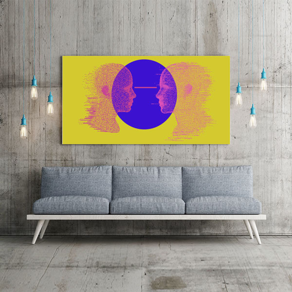 Yapay Zekâ ve Dijital İletişim Temalı Teknoloji Ofis Kanvas Tablo – 5374