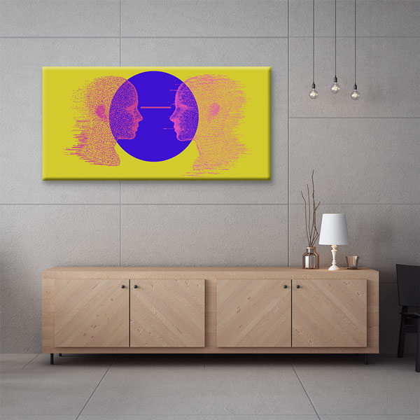 Yapay Zekâ ve Dijital İletişim Temalı Teknoloji Ofis Kanvas Tablo – 5374