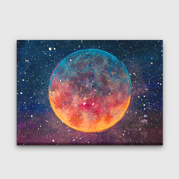 Soyut Kozmik Gezegen Kanvas Tablo 4324