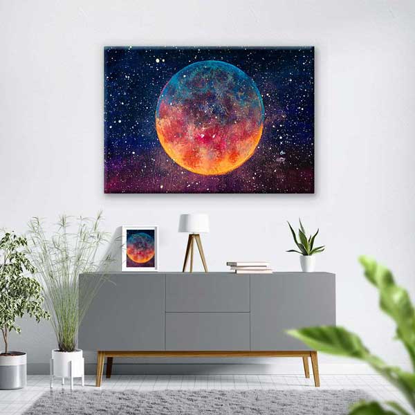 Soyut Kozmik Gezegen Kanvas Tablo 4324