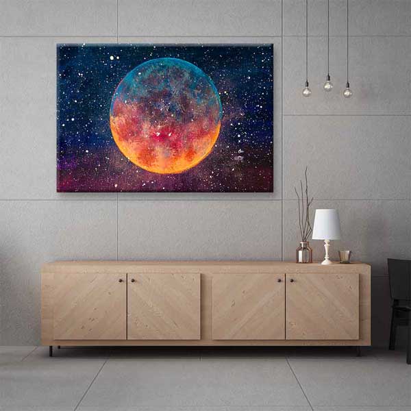 Soyut Kozmik Gezegen Kanvas Tablo 4324