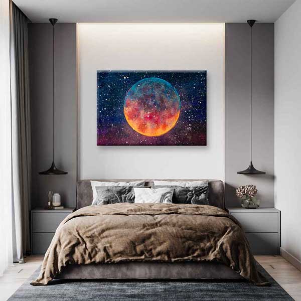 Soyut Kozmik Gezegen Kanvas Tablo 4324