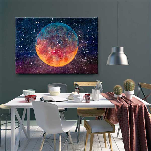 Soyut Kozmik Gezegen Kanvas Tablo 4324