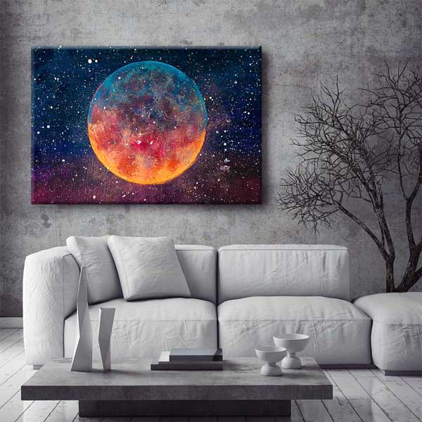 Soyut Kozmik Gezegen Kanvas Tablo 4324