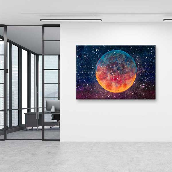 Soyut Kozmik Gezegen Kanvas Tablo 4324