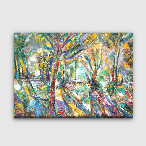Soyut Renkli Orman Kompozisyonu Kanvas Tablo 4390