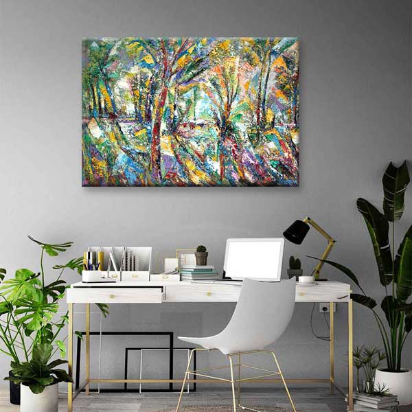 Soyut Renkli Orman Kompozisyonu Kanvas Tablo 4390