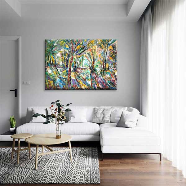 Soyut Renkli Orman Kompozisyonu Kanvas Tablo 4390