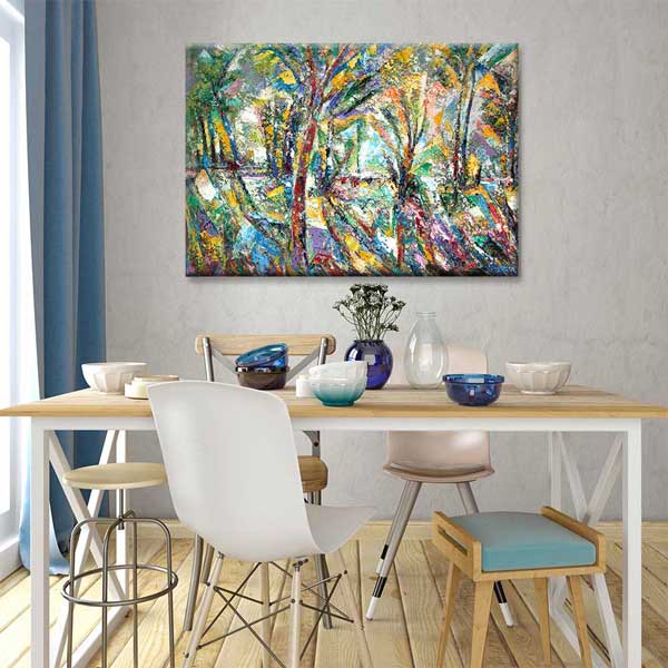 Soyut Renkli Orman Kompozisyonu Kanvas Tablo 4390