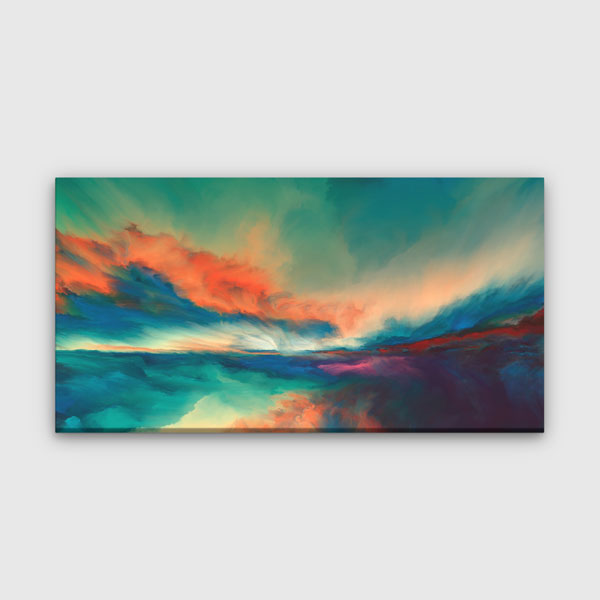 Soyut Ufuk ve Renk Geçişli Manzara Kanvas Tablo 4401