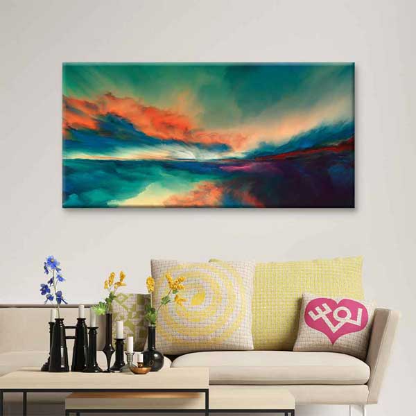 Soyut Ufuk ve Renk Geçişli Manzara Kanvas Tablo 4401