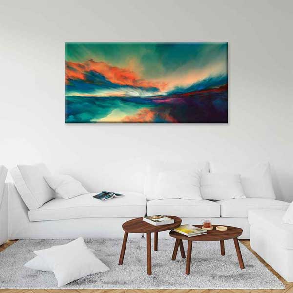 Soyut Ufuk ve Renk Geçişli Manzara Kanvas Tablo 4401