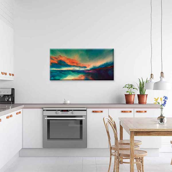 Soyut Ufuk ve Renk Geçişli Manzara Kanvas Tablo 4401