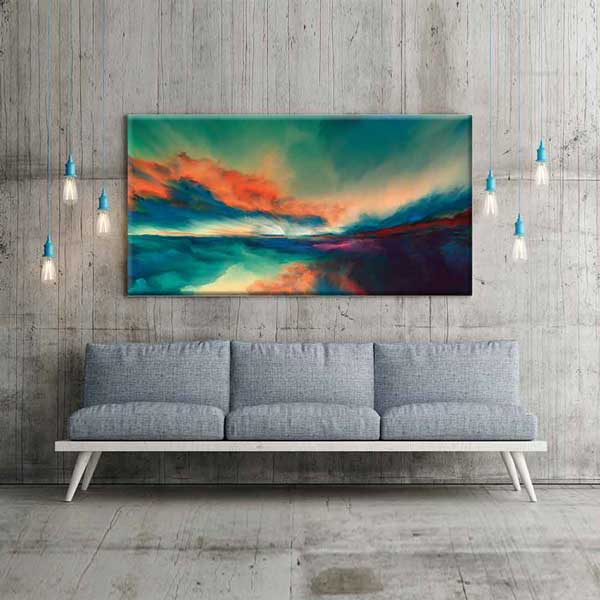 Soyut Ufuk ve Renk Geçişli Manzara Kanvas Tablo 4401