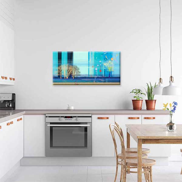 Modern Soyut Şehir ve Ağaç Siluetleri Kanvas Tablo 4402