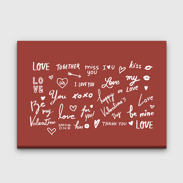 Love Yazı Tasarımlı Romantik Kanvas Tablo 4463