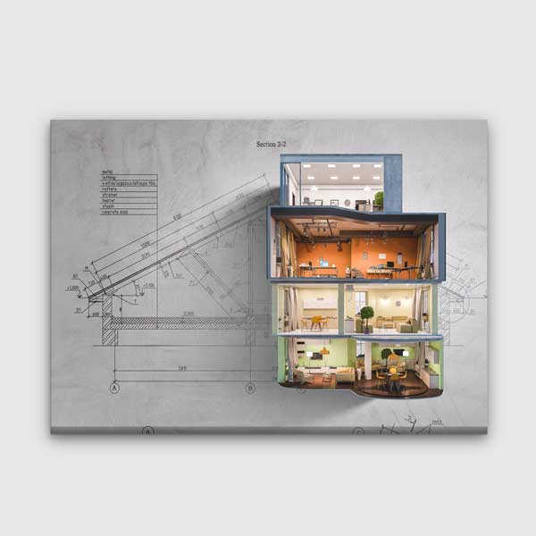 Mimari Eskiz Kanvas Tablo – 5538