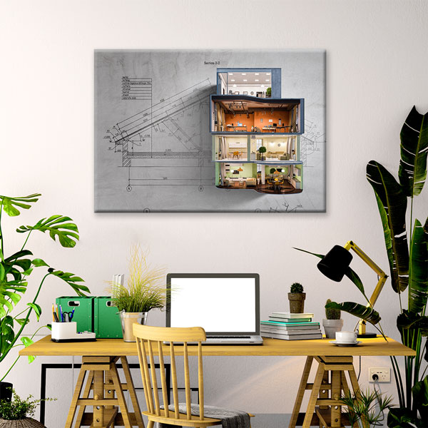 Mimari Eskiz Kanvas Tablo – 5538