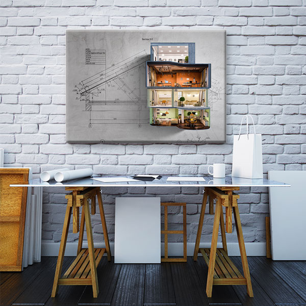 Mimari Eskiz Kanvas Tablo – 5538