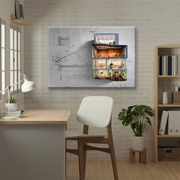 Mimari Eskiz Kanvas Tablo – 5538