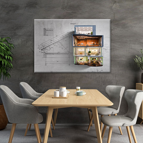 Mimari Eskiz Kanvas Tablo – 5538