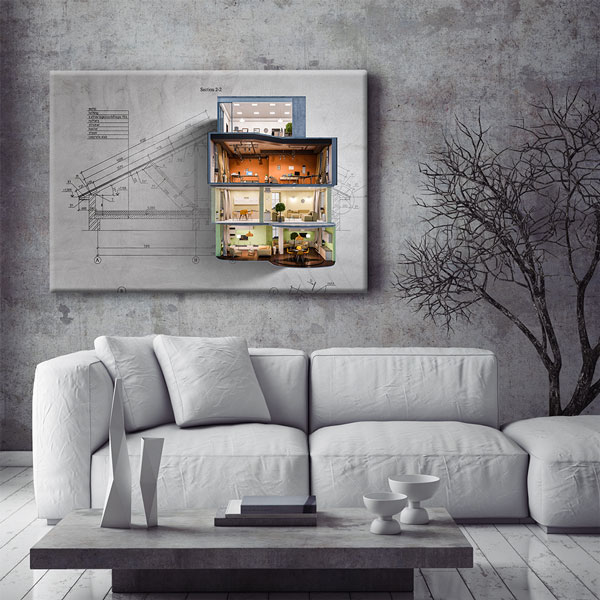 Mimari Eskiz Kanvas Tablo – 5538