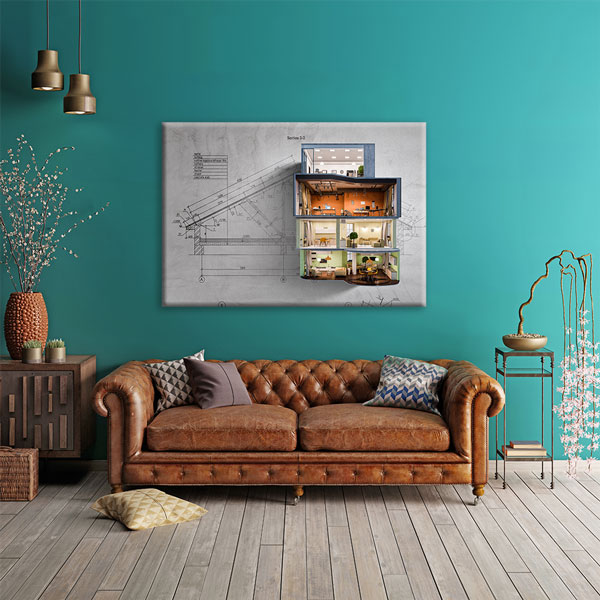 Mimari Eskiz Kanvas Tablo – 5538