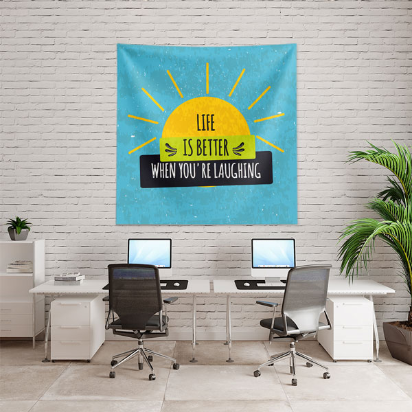 Motivasyon Duvar Örtüsü - Life is Better Laughing 7619