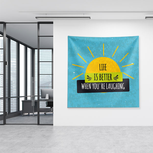 Motivasyon Duvar Örtüsü - Life is Better Laughing 7619