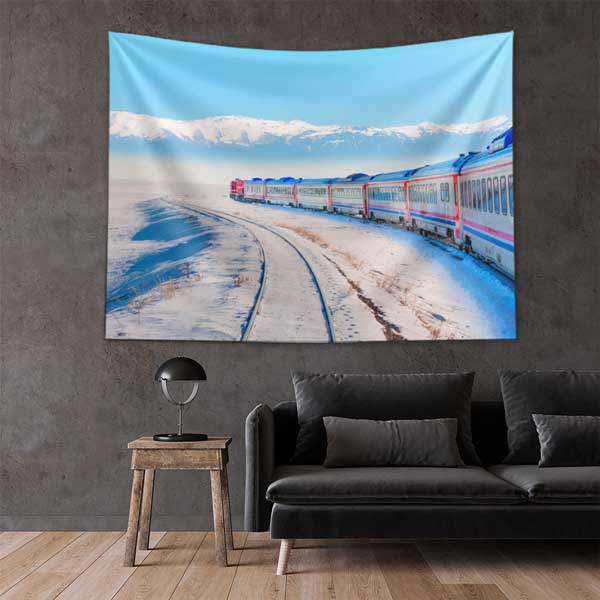 Doğu Anadolu Kış Treni Manzarası Duvar Örtüsü 11662