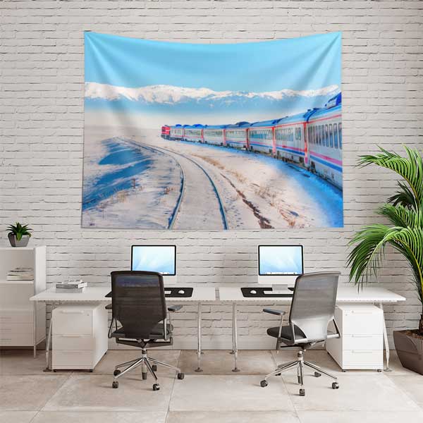 Doğu Anadolu Kış Treni Manzarası Duvar Örtüsü 11662