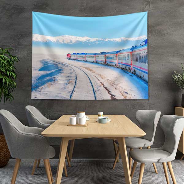Doğu Anadolu Kış Treni Manzarası Duvar Örtüsü 11662
