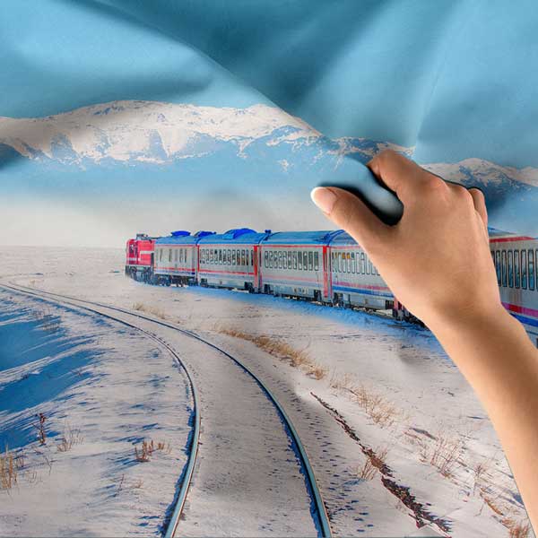 Doğu Anadolu Kış Treni Manzarası Duvar Örtüsü 11662
