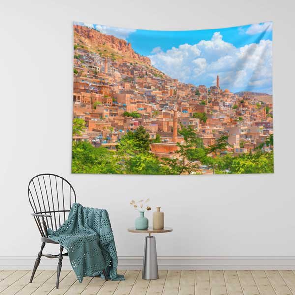 Güneydoğu ve Doğu Anadolu Yerleşim Dokusu Duvar Örtüsü Kumaş Baskı 11663